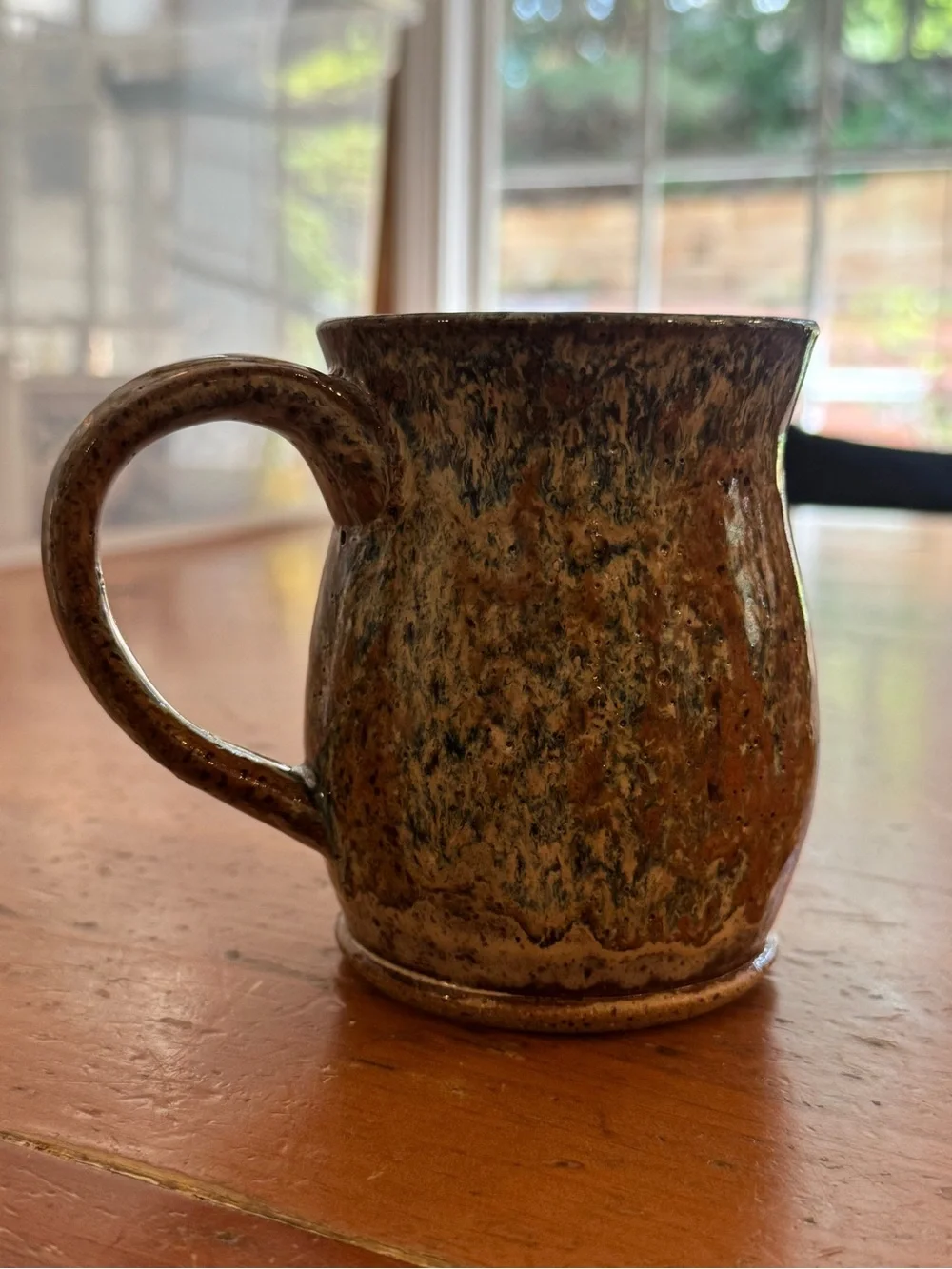 Handmade Speckled Ceramic Mug - Brown & Green